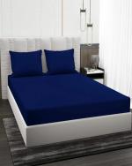 BASEMENT TO ATTIC DECOR Home Premium Forever Series 300 TC King Size Bedsheet and 2 Pillow Covers | Bedsheet for Double Bed| Perfect for Festive Gifting (Navy Blue)