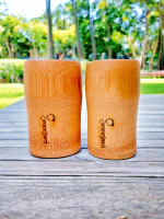 SREEJANI CRAFTS_Handcrafted Bamboo Eco-Friendly Water/Juice Glass (Pack Of 2)(Each of Height: 5.5 Inch, Capacity: 250 ML)