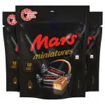 Mars Miniatures Nougat and Caramel Filled Chocolate Bars, Pack of 3, 100g