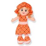 Glance Beautiful Looking Super Soft 60cm Stuffed Girl Curly Doll For Besties Orange