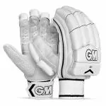 GM 303 Cricket Batting Gloves for Youth Left Hand, Free Cover, Colour - White/Black