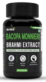 NutriJa Bacopa Monnieri (Brahmi Extract) 500mg (60 Capsules)