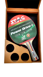 Stag Iconic Power Drive Plus Table Tennis Racquet with Wooden Case Perfect for Competitive Players