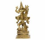 Kartique Spiritual Brass Vishnu Laxmi Riding on Garuda Idol - 5.5 inch