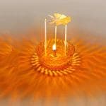 CRAFTAM Diwali Gift Self Rotation Reflection Diya (Set of 1)