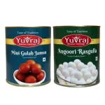 Yuvraj sweets Mini Gulab Jamun & Angoori Rasgulla combo pack (1 kg x 2 ) pack