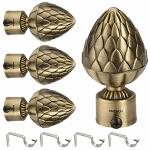 Madhuli Antique Home Decor Curtain Bracket Curtain Finial/Knobs with Support 9 x 5 cm (Pack of 4)
