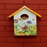 THE WEAVERS NEST Wood Roof Bird House