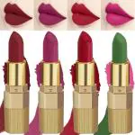Perpaa Matte Magenta, Matte Apple Red, Matte Maroon, Natural Pink Lipstick (Pack Of 4)
