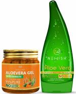Newish Organic Non-Toxic Aloe Vera Gel for Acne, Scars, Glowing & Radiant Skin Treatment-200gm Pack of 2