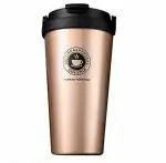 Wolblix Stainless Steel Vacuum Insulated Travel Tea and Coffee Mug -Insulated Cup for Hot & Cold Drinks, Travel Thermos Flask with Lid- Golden (500ML)