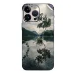 GADGETSWRAP Printed Vinyl Skin Sticker for iPhone 15 Pro Max - tree with reflection on body of water