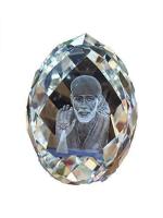 Sai Amrut Green Resin 3D-Crystal Sai Baba Idol Statue Murti