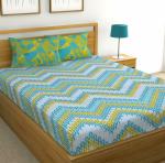 Huesland by Ahmedabad Cotton 144 TC Cotton Bedsheet for Double Bed with 2 Pillow Covers