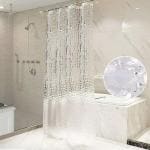 CASA-NEST Shower Curtain 3D Diamond, Ac Curtain 7FT (54x84 inch), Waterproof, Weighted Bathroom Curtain, Ring Included, Bath Curtain, Room Divider, Unit Bath, Privacy Protection Diamond007