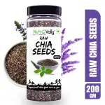 NutroVally Chia Seeds For Eating 200g | High In Omega-3 & Antioxidant Rich Diet | Healthy Chia Seeds for eating, Omega-3 & Fiber | Superfood Chia Seeds 200g