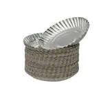 Shahi Raj 6 Inch Disposable Silver Coated Paper Plates for Party, Dinner & Lunch (Pack of 100)
