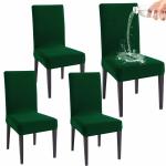 HOKIPO Dining Chair Cover Water-Resistant, Pack of 4, Hunter Green (AR-4916-HGR*4)
