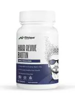 Fitsique Wellness Hair Revive Biotin | SKin, Hair & Nails | Biotin & Zinc Formlation | Promotes Healthy Hair Growth | Enhance Skin Glow | 60 Capsules