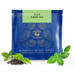 TEA SENSE Tulsi Green Tea | 15 Pc | Pyramid Tea Bags in Sealed Pouches | Fresh Healthy Organic Green Tea & Tulsi