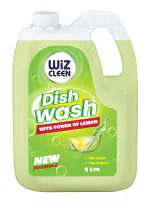 WiZ Cleen Dish Wash with Power of Lemon Liquid Soap - 5L Refill Pack