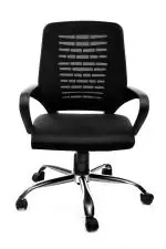 Adiko mid back mesh revolving Office chair, Ergonomic office chair, strong metal base, Black colour