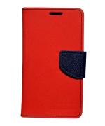 Fastship Imported Canvas Cloth Smooth Flip Cover for Vivo 1803 / vivo_Y81| Wallet Style Back Cover Case | Stylish Mercury Magnetic Closure - Red
