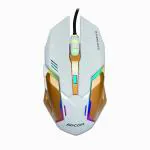 Adcom Maverick RGB Wired 6D USB- LED Gaming Optical Mouse with 6 Programmable Buttons, 3 Section DPI Switch (White/Gold)