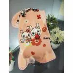 Goyal's Pink Cloudy Mink Newborn Baby All Season Silky Soft Blanket, Double Ply 80x100, 0- 2 Years - Happy Pink Design