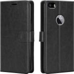 Slugabed Flip Cover Back Case for Apple iPhone 5s | Leather Finish | Inbuilt Stand & Pockets | Wallet Style Flip Back Case Cover for Apple iPhone 5s (Black)