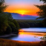 Love Creation A4 Size poster print for creative wall art- summer-breeze-sunset-art-print-10114(Non Sticker)