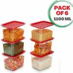 pelton Multipurpose 1100ml Fridge Organizer Kitchen Food Storage Container Space Saver (PACK OF 6)