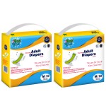 BON BON Premium Medium Adult Diaper Disposable Tape Style (M- 28-43 INCH) Adult Diaper M 20 PCS Multiple Tape Fastners Over Night Protection Ultra Leak Guard and Anti-Bacterial Absorbent Core (M Pack of 2)