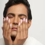 Lick 28 Pcs French Tips Pink Artificial/False Stick on Nails With Application Kit