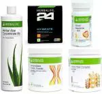 HERBALIFE NUTRITION HERBAL ALOE CONCENTRATE -500ML ACTIVE FIBER COMPLEX -200GMS COMBO AFRESH ENERGY DRINK LEMON 50 GMS - H24 HTDRATE -5 GMS - 20 SACHETS
