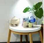 Shilpcart Hand-Painted 'Elephant Motif' Ceramic Tea Kettle Set with 6 Coffee Cups and 1 Tea Pot Kettle - Microwave Safe, Ideal for Home & Office Gifts (Multicolor)