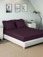 Sleeping Owls Cotton Wine Grand Super King Bedsheet With Pillow Covers, 305 cm X 285 cm (Set Of 5)