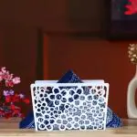 Storia Napkin Holders for Dining Table and Kitchen Metal Holder, Tissue Paper Stand Paper Napkin Holder Case | Tissue Holder Dispenser Organizer for Dinner Tables, Kitchen, Bathroom (Pack of 2, White)