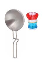 First Front Aluminium Tadka Pan With Kitchen Cleaning Sink Brush and (Multicolour, Pack of 2)