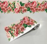 WallDesign Wallpaper Border Rose & Lilies Flower Design For Bedroom, Living, Kitchen (5.25 Inch Width x 5 Feet Length)