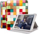 Caseelo Flip Cover for Apple iPad 9.7 inch 6th 2018 / 5th 2017 [ iPad 6th Gen & 5th Generation ] Tablet ( A1893 A1954 A1822 A1823 ) Printed Soft Silicone Smart Case with Honeycomb Cooling Feature [ Soft Air Bag Corner Protection ] ( Color Grid )