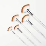 ArtRight Artists' Fan Paint Brush Set with Seamless Synthetic Bristles & Free Brush Holder - Professional Artist Handmade Fan Painting Brushes Set for Watercolor & Acrylic Painting (Set of 5)