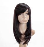 Air Flow Medium Hair Wig Black Polyester Women