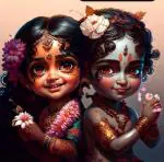 Tulip N Turtle Color 83 Krisha Radha Caricature Diy Acrylic Paint By Number Kit For Adults Kids Beginner