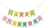 PARTY MIDLINKERZ Multicolor Happy Birthday Banner for Birthday Reception, Birthday Decoration Material, 4 ft - Pack Of 2