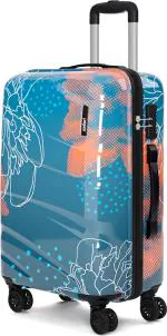 Safari Plastic Serene Hardside Suitcase, Lightweight And Scratch Resistant, Fixed Combination Lock, 360 Degree Dual Wheels, Telescopic Handle, Check-In Luggage Trolley Bag, Medium, 65Cm