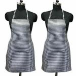Lushomes apron for women, Black Checks apron for kitchen, kitchen apron for Men Women, waterproof apron, plastic apron Backing for kitchen, Cooking Apron, aprint, kitchen dress (62x82 Cms, Set of 2)