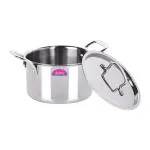 Aristo Triply Induction Friendly Cook and Serve Casserole With Stainless Steel Lid, Silver, 22.5 cm, 4 Litre
