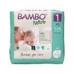 Bambo Nature White Cotton Diapers With A Wetness Indicator For 0-1 Month Premature Baby,Xs (Pack Of 24)