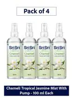 SRI SRI TATTVA Shuddhta ka naam Chameli - Tropical Jasmine Mist | Keep Your Skin Calm And Refreshed | Cleanser, Moisturiser, Toner, Fragrance | Spray Bottle | 100 ml | Pack of 4